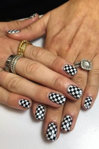 Checkerboard Nails Design