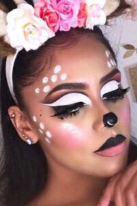 Cute Deer Makeup, halloween makeup ideas, halloween makeup design, halloween makeup
