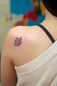 Small Butterfly Shoulder Tattoo