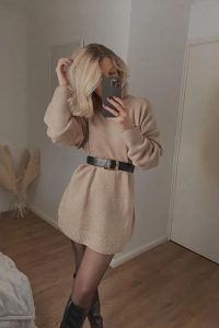 Neutral Sweater Dress, sweater outfit ideas, fall outfit ideas, winter outfit ideas