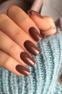 Chocolate Brown Nails, classic nails, pretty nails, cute nails, cute nails colors, cute nails designs