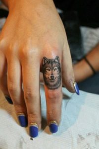 Finger Wolf Tattoo, wolf tattoo, wolf tattoo for women, wolf tattoo design