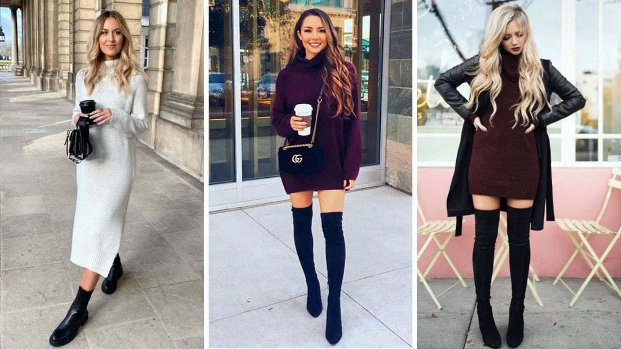 Boots To Wear with a Sweater Dress