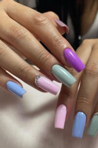 Mix and Match Coffin Style Nails, coffin nails, coffin nail designs, coffin nail ideas, coffin shaped nails