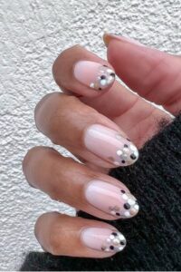 Confetti French Tip Manicure, winter nails, winter nail designs, winter nail ideas