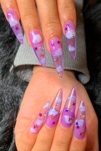 Wonderland Jelly Nails, pointy nails, pointy nail designs, pointy nail ideas
