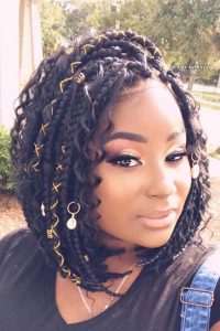 Braided Long Bob with Curls, Braids with Curls, Braids with Curls Hairstyle