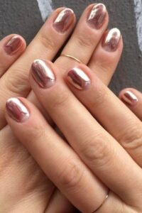 Pink Chevrons Chrome Nails, chrome nail designs, chrome nail ideas