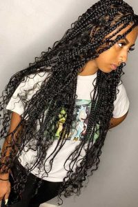 Long Braids and Curls, Braids with Curls, Braids with Curls Hairstyle