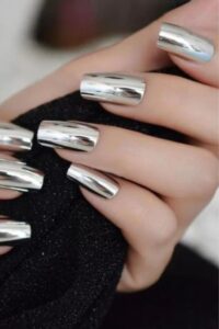 Silver Chrome Nails, chrome nail designs, chrome nail ideas