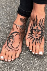 Sun and Moon Tattoos, tattoo ideas for women, tattoo for women