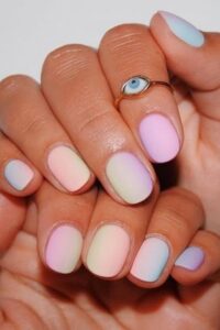 Ice Cream Fade on Short Natural Nails, winter nails, winter nail designs, winter nail ideas