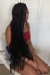 Pretty Long Chunky Braids, Braids with Curls, Braids with Curls Hairstyle