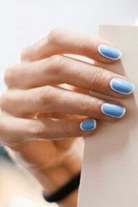 Ice Blue Winter Nails with White Outline, winter nails, winter nail designs, winter nail ideas