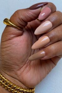 Nude Matte Tips Nails, pointy nails, pointy nail designs, pointy nail ideas