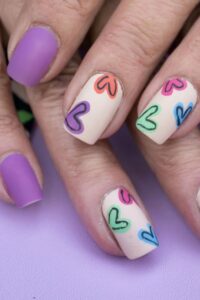 Cute Pastel Hearts, valentine's day nails, valentine's day nail designs, valentine's day nail ideas