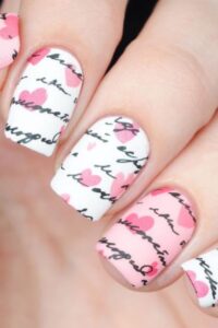 Love Letters Nails Design, valentine's day nails, valentine's day nail designs, valentine's day nail ideas