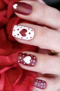 Dark Red Nails Idea, valentine's day nails, valentine's day nail designs, valentine's day nail ideas