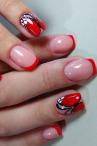 Butterfly Nails Design, valentine's day nails, valentine's day nail designs, valentine's day nail ideas