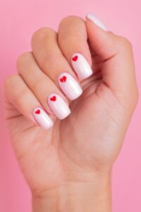 Red Hearts Nails Design, valentine's day nails, valentine's day nail designs, valentine's day nail ideas