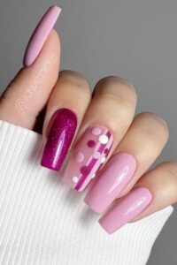 Lavender and Pink Nails, valentine's day nails, valentine's day nail designs, valentine's day nail ideas