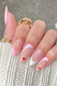Soft Pink and White Swirl, valentine's day nails, valentine's day nail designs, valentine's day nail ideas
