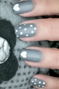 Gray Nails Design, valentine's day nails, valentine's day nail designs, valentine's day nail ideas