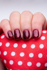 Shiny Red Valentine Nails, red valentine's day nails, valentine's day nail designs, valentine's day nail ideas