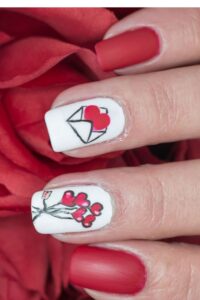 Love Letter Nail Design, valentine's day nails, valentine's day nail designs, valentine's day nail ideas